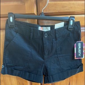 NWT Girls size 14 cuffed black shorts